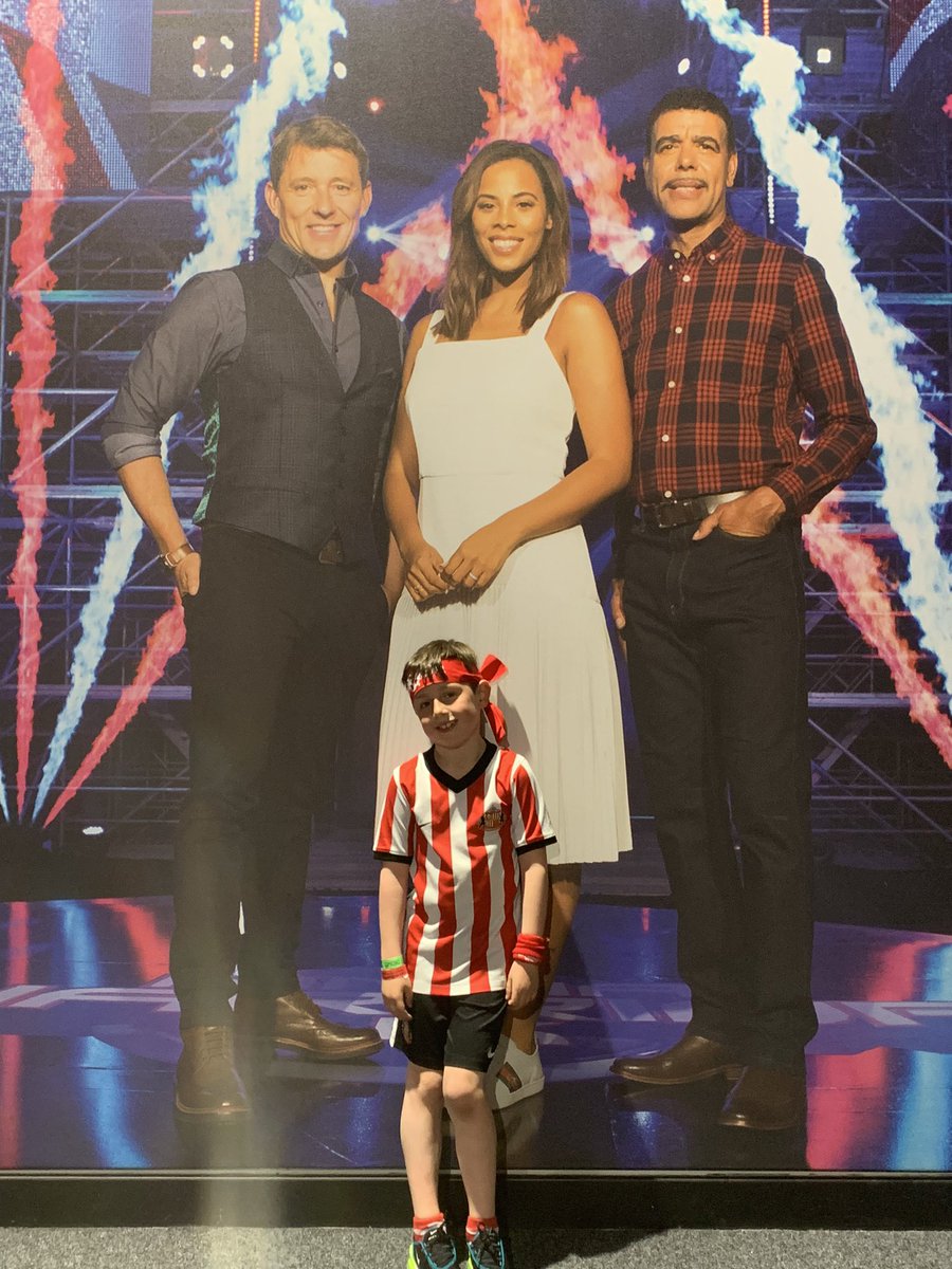 OliverD88's tweet photo. Get back to our hotel after an afternoon being ninjas @ninjawarrioruk in Leeds. 

8 year old turns on the TV- no wonder @benshephard wasn’t there, he’s been working on Tipping Point today 🤣

We’ve had an amazing afternoon 🥷

#beatthewall https://t.co/HHLt4pzEBY