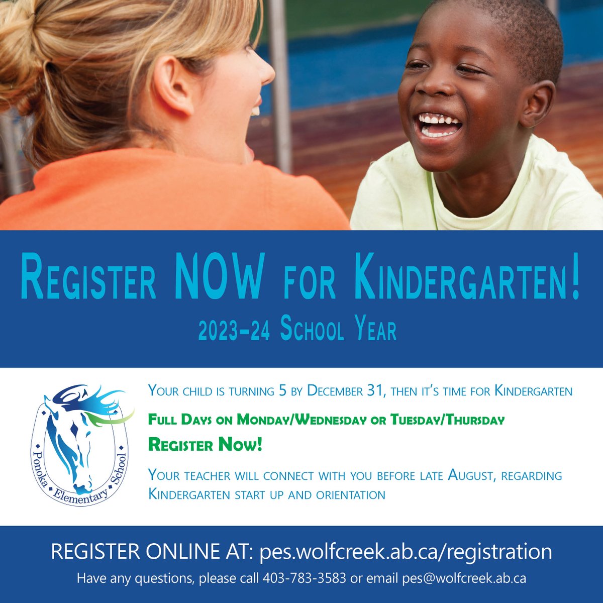 pes.wolfcreek.ab.ca/home/news/post… - Register online at: pes.wolfcreek.ab.ca/registration.
Questions? Call or email the school - 403-783-3583 or pes@wolfcreek.ab.ca
