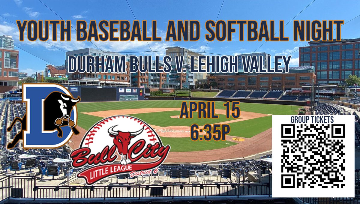 Last chance to join us at DBAP April 15!

⏳Deadline to purchase tickets in the BCLL reserved section is Friday. 

BONUS: Kids will parade on the field before the game. 👍

Get your tix ➡️ bit.ly/3JHbzbk