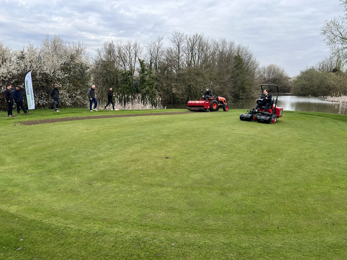 stuartgray85's tweet photo. Fantastic second day for the greens renovation demo day from @GeorgeBrownsLtd  &amp; @baronessuk come see us in action tomorrow for the 3rd and final day at Millbrook GC Bedfordshire breakfast baps and tea/coffee from 10am, thank you for all who attended today 👍🏻 https://t.co/Tq0m0UY6WQ