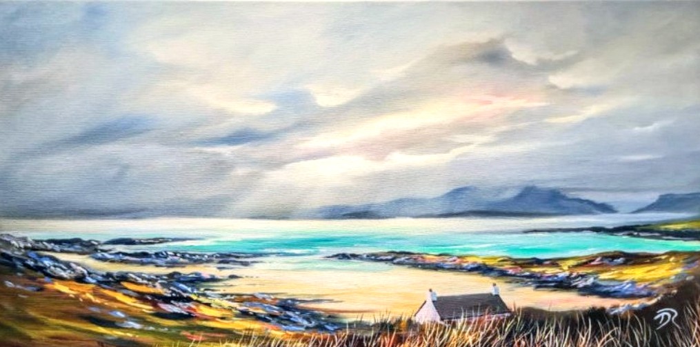 Hidden Cottage at Portuairk, Ardnamurchan
2023
Oil on Canvas
Image size 30 x 60cm
Available at <a href="/StrathearnG/">Strathearn Gallery</a>

#Ardnamurchan #art #strathearngallery #landscapeart