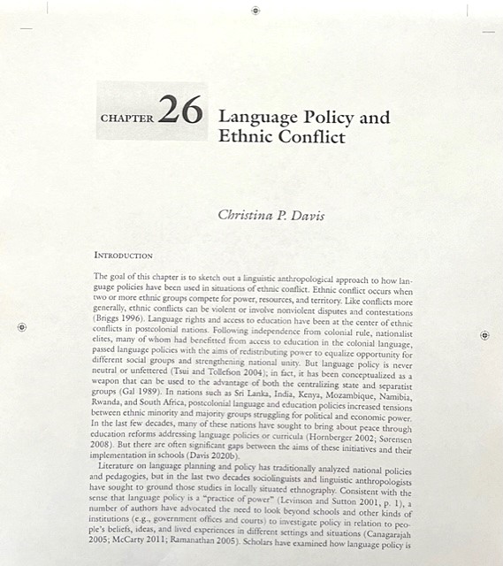 ChristiePDavis's tweet photo. Excited to have a chapter, "Language Policy and Ethnic Conflict," in The New Companion to Linguistic Anthropology. #linganth #multilingualeducation #SriLanka #SouthAsia https://t.co/HTJ7drogLX