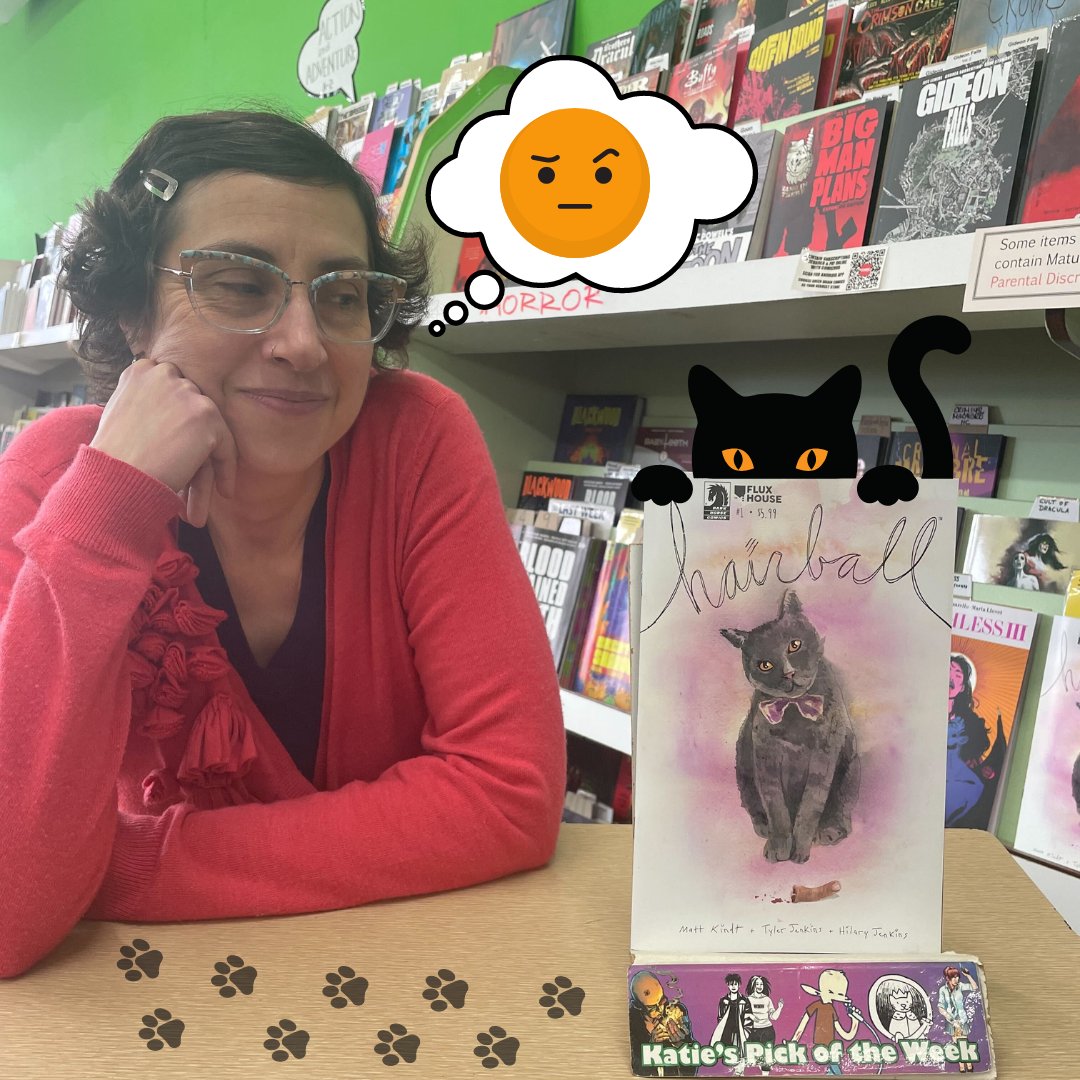 Katie's Pick: Hairball No. 1 written by @mattkindt with interiors and a cover by #TylerJenkins published by @fluxhousebooks