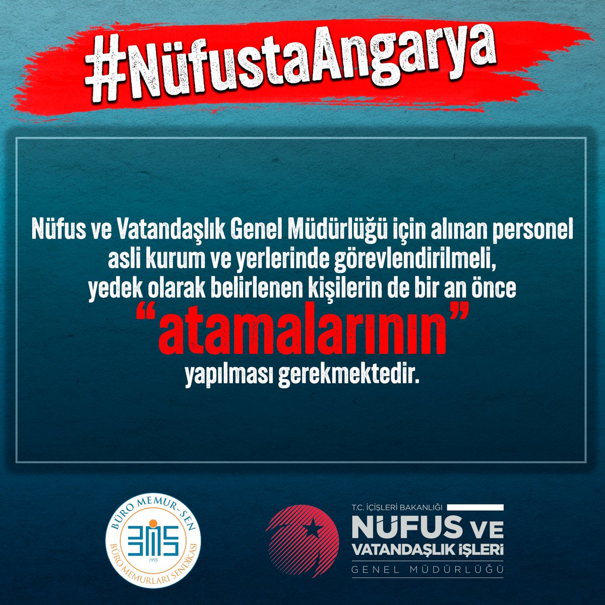 cerenn_02's tweet photo. #nüfustaangarya Nüfus personelinin haklı istekleri;
*Uzman kadrosu
*3600 gösterge
*Döner sermaye kurulması
*Maaş mesai ve özlük haklarında iyileştirme
*Yıpranma payı
#NüfustaAngarya @RTErdogan @suleymansoylu @sefikaygol https://t.co/EHAo1j8FNr
