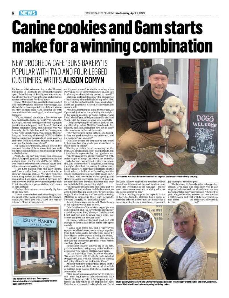 The excitement is real at #BallymakennyFarm today. Dolly made the local #DroghedaIndependent today, even got a look in on the front page, celebrating the opening of <a href="/EckerMatthias/">Bun’s Bakery Coffee & Cake</a> #BunsBakery