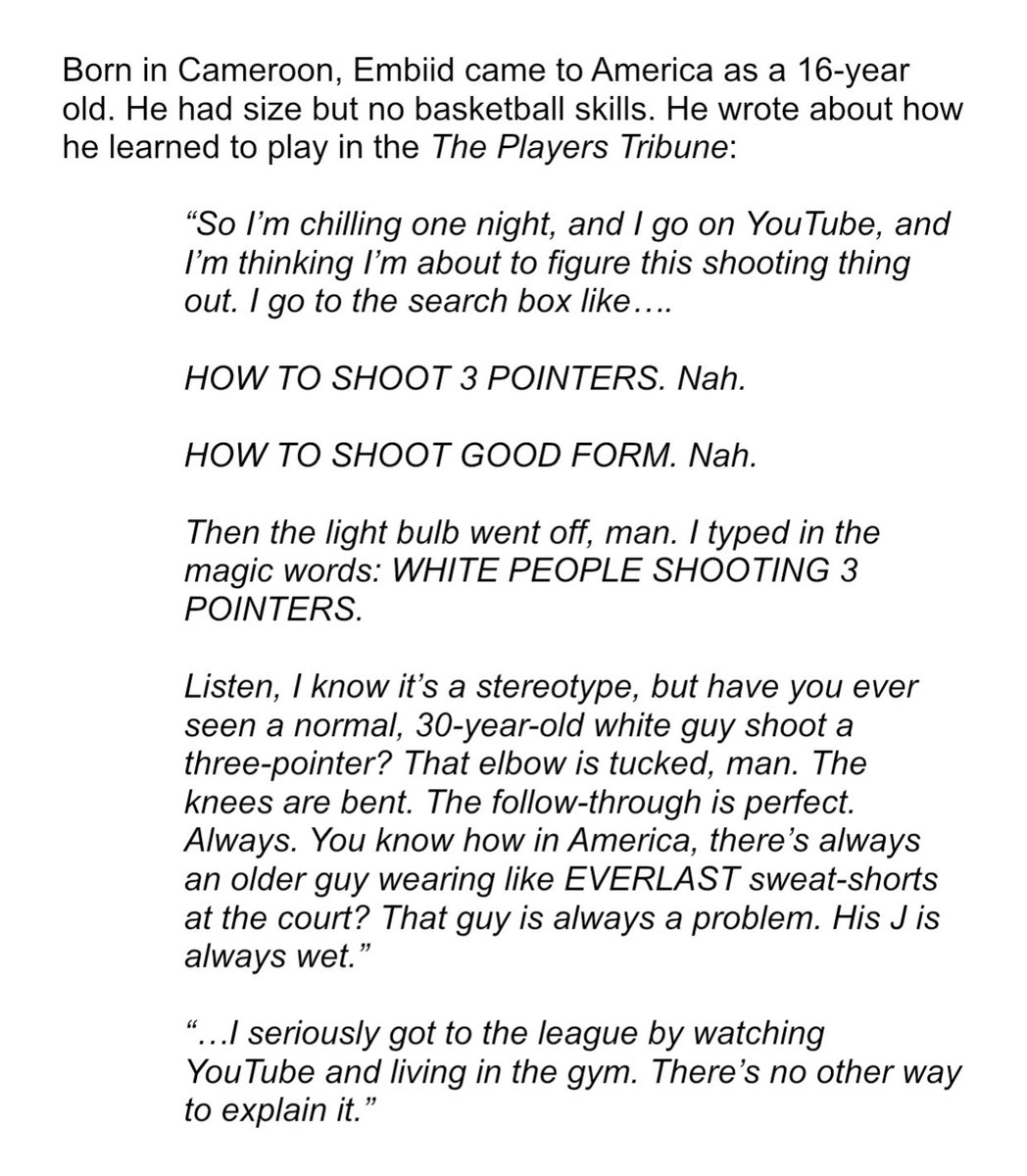NBA Superstar Joel Embiid Taught Himself To Shoot By Watching YouTube nba-superstar-joel-embiid-taught-himself-to-shoot-by-watching-youtube