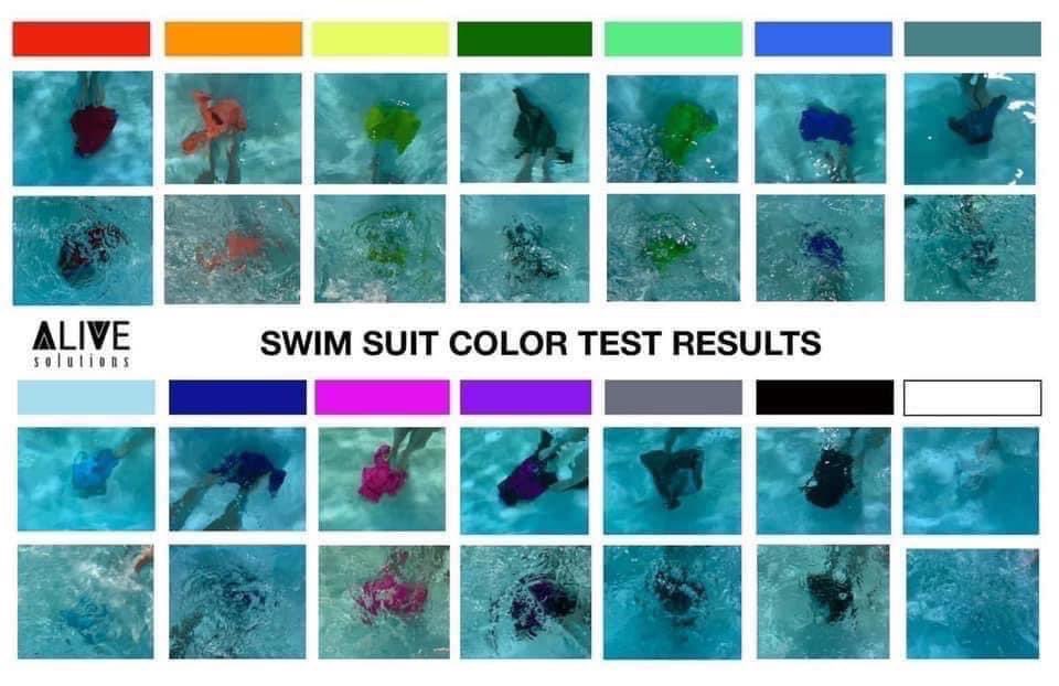 This picture serves as a great reminder for picking out your children’s swimwear this summer.  Use colors that are easy to identify in the water.  Be Safe and Be Seen. #swimsafety