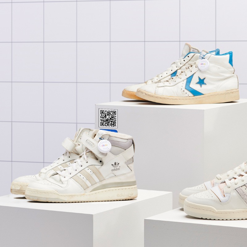 eBay's tweet photo. 🚨Calling all collectors, sneakerheads, basketball fans, and Chicago residents🚨The ’85 Shop opens IRL tomorrow.

Come check out items you won’t find anywhere else, like ’85 Jordan 1s and 👟's featured in the film “Air.”

Not in Chicago? The online shop is open now 👇 #eBay85Shop