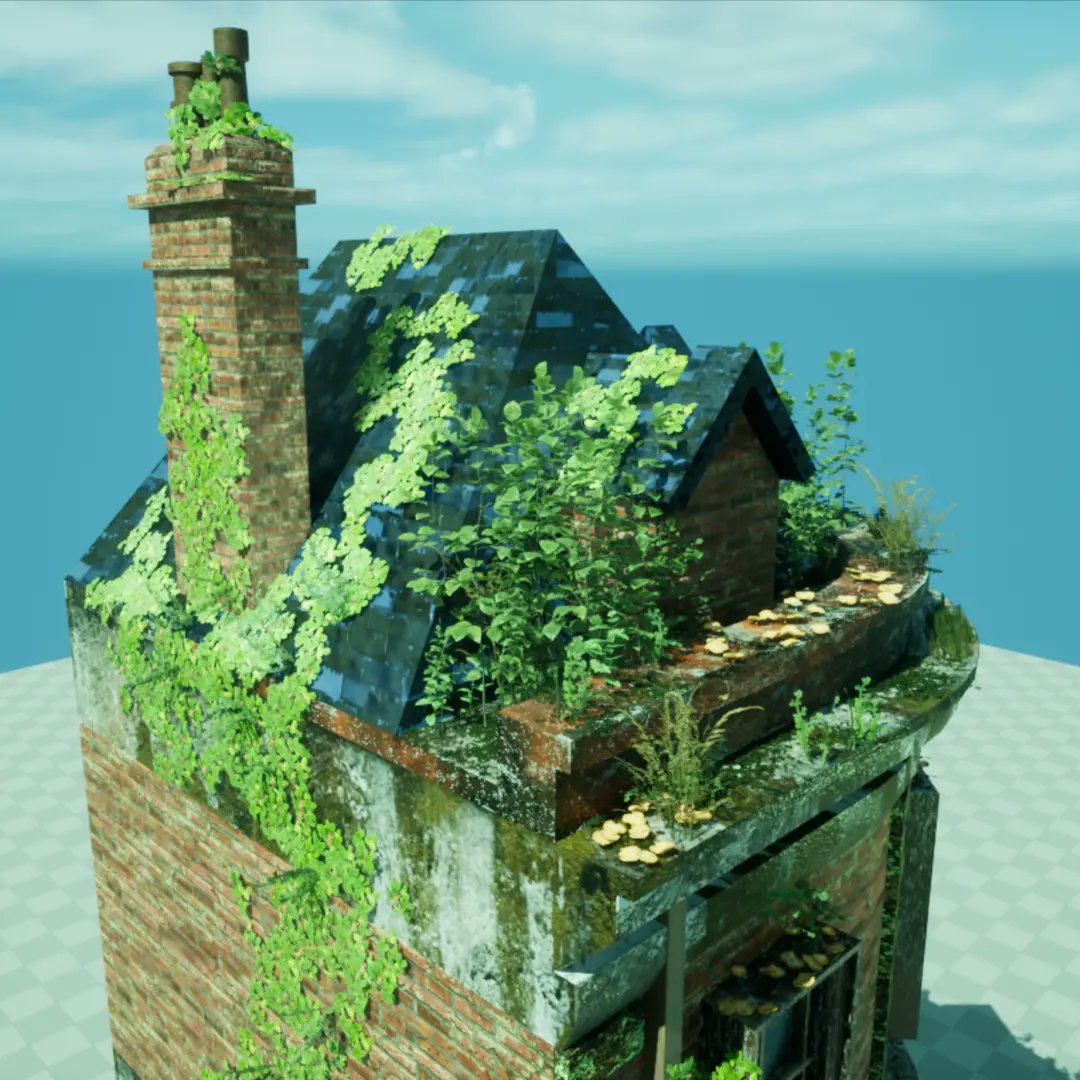 docwestlake1984's tweet photo. I've made some further progress today on my environment module project. It has been a ton of fun adding foliage to the building. #environmentart #unreal #unreal4 #unreal5 #unity #maya #mayamodel #mayamodeling #substancepainter #cgi #gameart #gamedesign #marmoset #falmouth #marvel https://t.co/dteShxHkP3