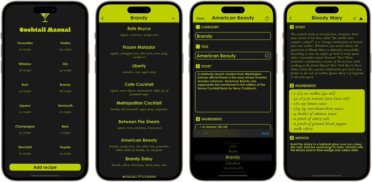cocktailmanual's tweet photo. New app version in #appstore #Cocktails #DrinkRecipes #Mixology #Bartending #HomeBartending #DrinkMaking #CocktailInspiration #Mixing #CocktailLover https://t.co/A7g1c3CtLN