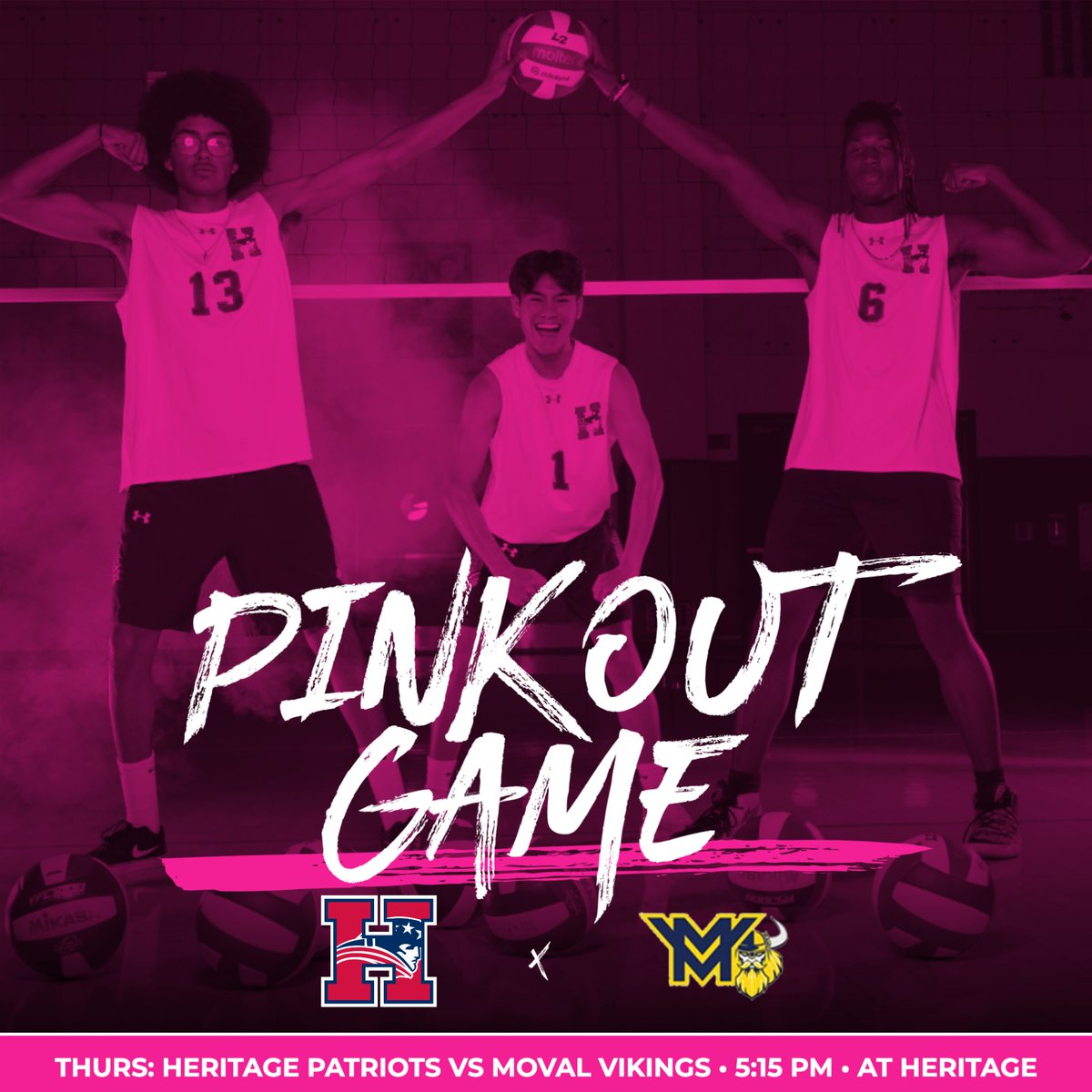 Boys Volleball plays Mo Val for this Thursday's PINKOUT GAME!
GoFan Ticket required to enter, students can get in free with a Patriot Pass OR by wearing pink! We want to see eveyone participating tomorrow! See you there!
JV: 3:45, Varsity 5:15pm
@kristijpphotogr