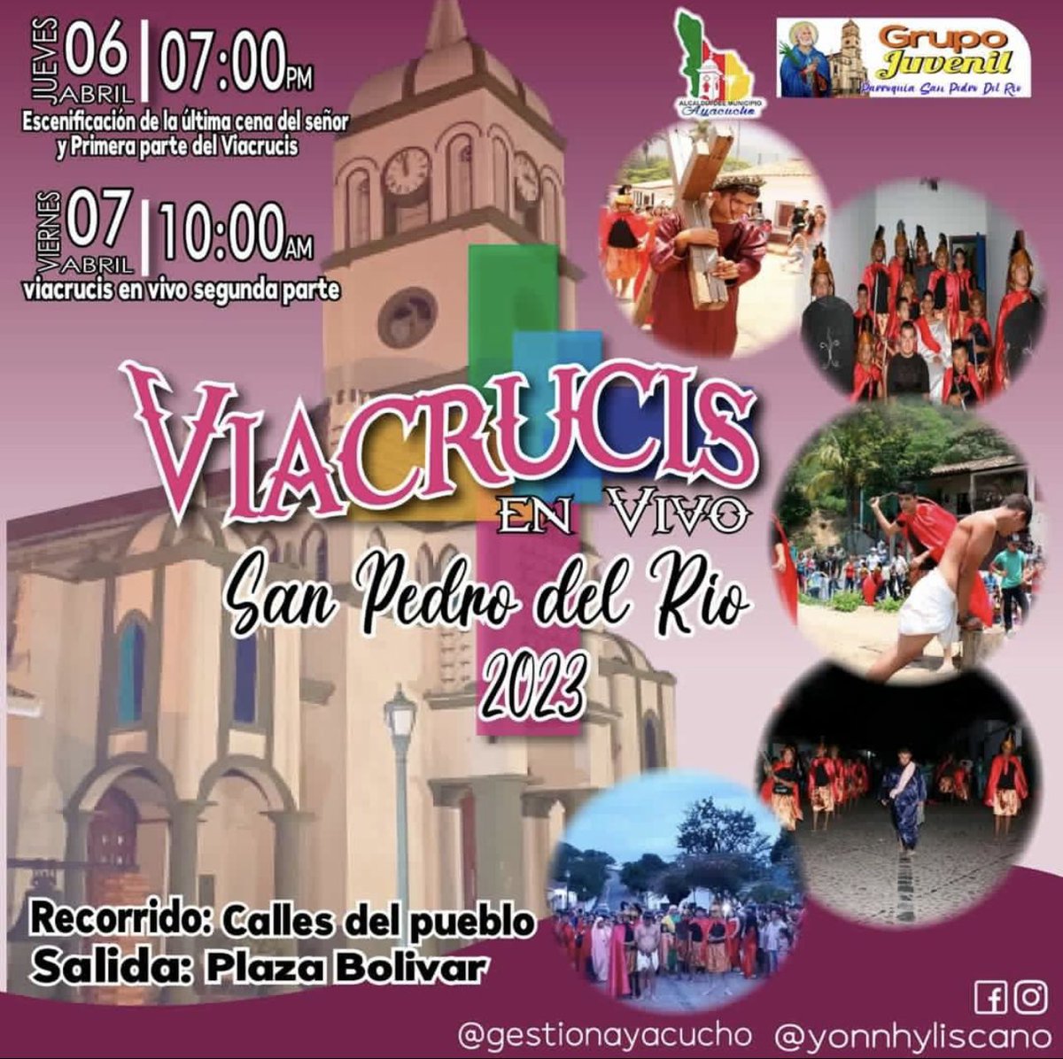 Todos invitados al víacrusis  en vivo jueves 6 de abril 7 pm iglesia De San Pedro Apóstol y viernes 7 a las 10 am. 

Los agradecimientos a Lisset Carolina rondón yonnhy Lizcano y la alcaldía del municipio Ayacucho…
<a href="/yonnhyliscano/">Yonnhy Liscano (chupeto)</a> 

#sanpedrodelrio