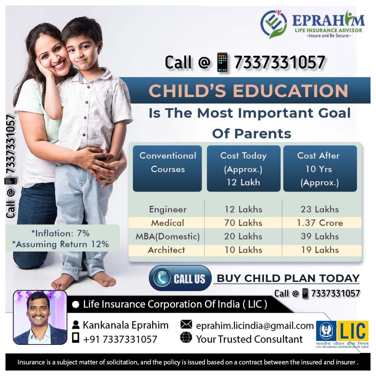 eprahimlic's tweet photo. Child's Education is a most important goal of parents #eprahimlic #lic #licofindia #licindiaforever #lifetime #secure #insurance #insuranceagent #insurancesolutions #insured #lifeinsurance #lifeinsuranceagent https://t.co/Y6l282MHN1