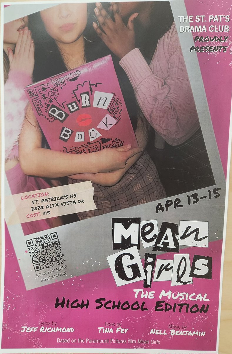 StPatricksOCSB's tweet photo. St.Pats drama club together with our orchestra and Jazz band,  present Mean Girls: the Musical. Tickets on sale for 15.00 each on School cash online. Hope to see you there! https://t.co/7sUwJUShN0