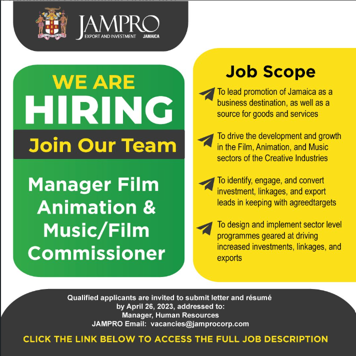 My former role as Film Commissioner of Jamaica is now seeking applicants. Deadline is Apr 26. I'm not involved in the process, but I'm happy to answer questions. I'm rooting for a high-impact successor!
dobusinessjamaica.com/wp-content/upl…

#FilmJamaica #DoBizJa