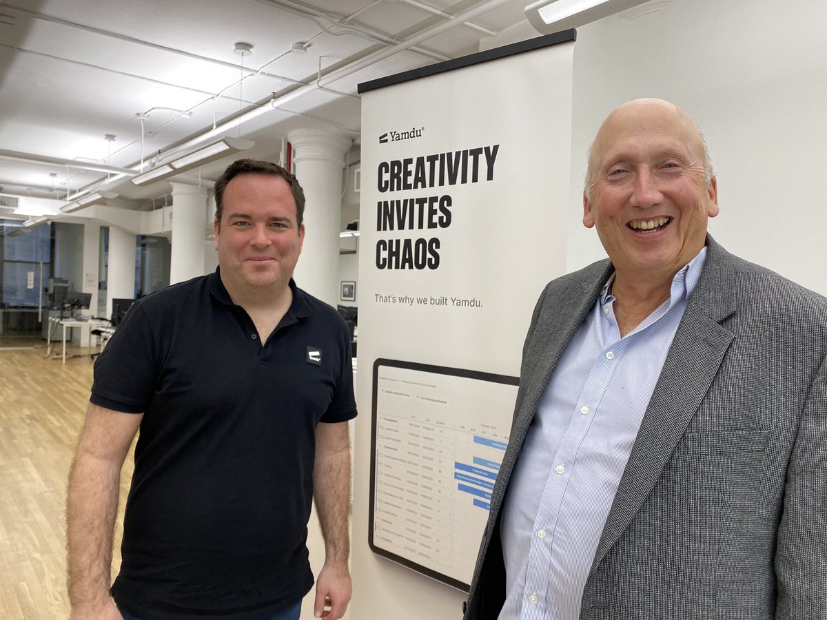 SteveBizenov's tweet photo. It was wonderful to have our first live seminar in the office in over 3 years.  Thank you Florian Reimann from Yamdu for joining us. #MediaServices Payroll #Yamdu 
#ProductionManagement https://t.co/cLeWZyXKu3