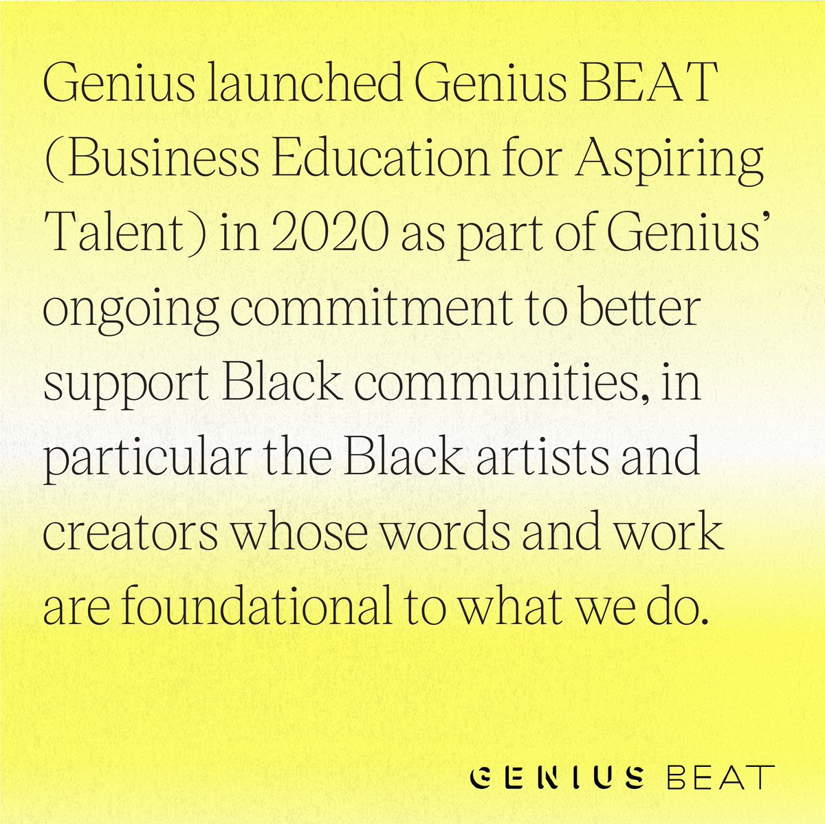 are you an artist hoping to learn more about music management? make sure to pull up to our latest #GeniusBEAT seminar on april 12 to learn about what managers do, how to pick a manager, and more

register here: so.genius.com/1gp7Lxa