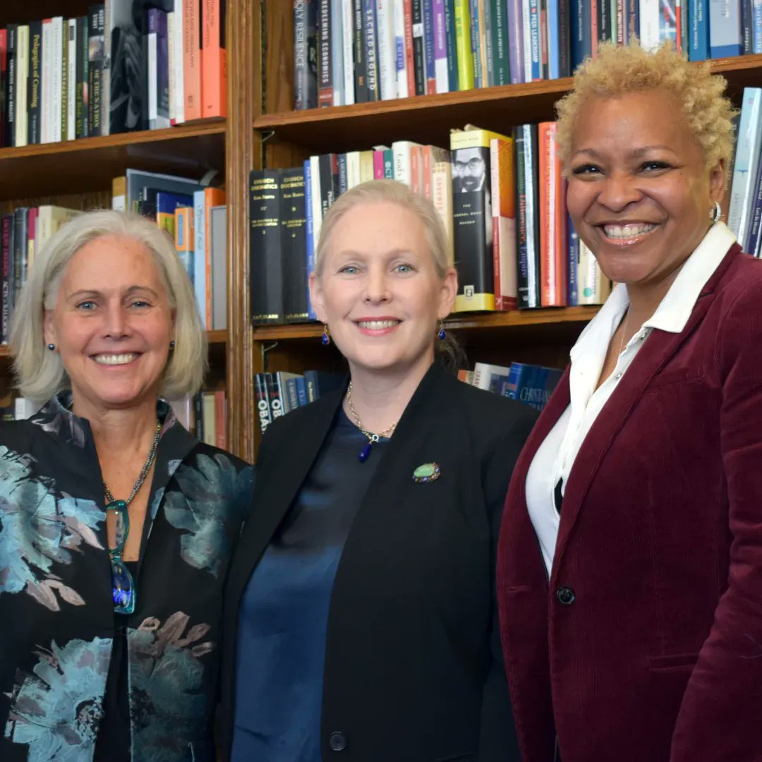 Union President the Rev. Dr. @SereneJones and @nytsem President the Rev. Dr. @LaKeeshaWalrond met with @SenGillibrand this week to discuss the importance of theological education. We were grateful for this opportunity to have the Senator visit campus and meet with our students.