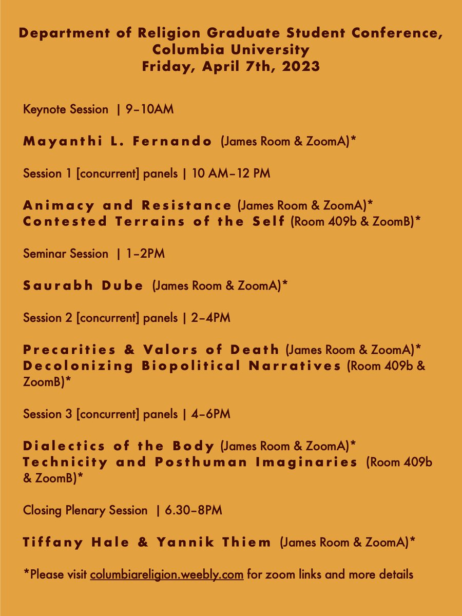 Columbia Department of Religion tweet media