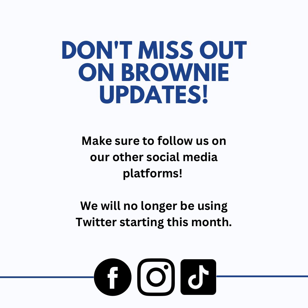 A reminder to follow us on Facebook, Instagram, and TikTok as we will no longer be active on Twitter.