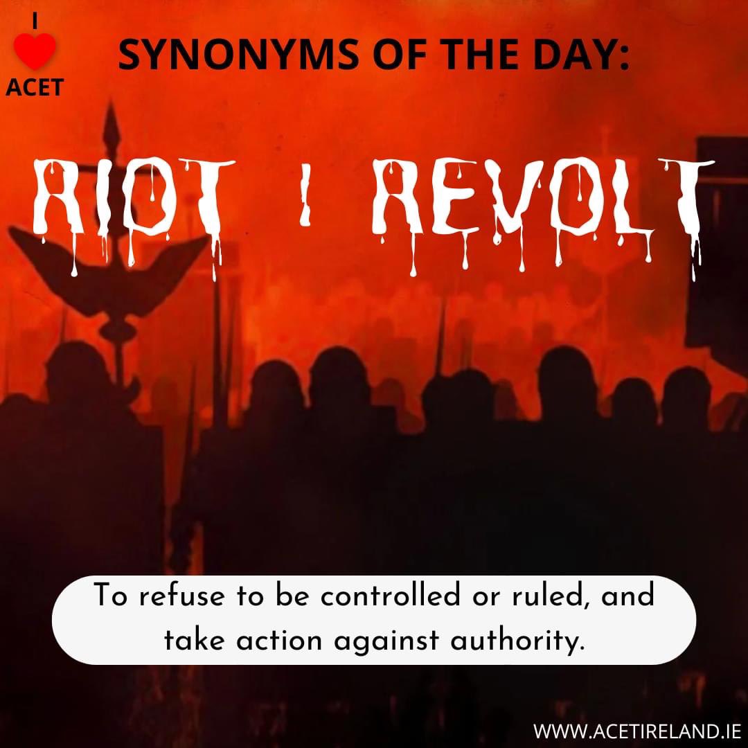 Check our synonym of the day 
#synonym #synonymoftheday#acet #acetcork #languagecentre #languageschool #corkcity #english #englishlanguage #learnenglish #studyenglish 
#purecorklocal #purelocal #socialactivities #irishlifeandculture #funactivities