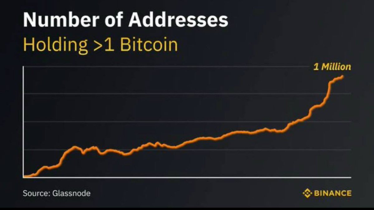 INSIDER_crypt0's tweet photo. Closing in on 1 Million addresses holding more than 1 #Bitcoin
#crypto #news #cryptonews #btc #hodl #holdbtc https://t.co/fUqb0Qqk1A