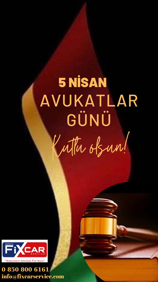 Fixcarservis's tweet photo. Hak ve adaleti savunan tüm hukukçularımızın Avukatlar gününü kutlarız. #fixcar #avukatlargünü #hukuk #adalet #hukukdevleti #yasa #kanun #anayasa #sigorta #tamir #bakımonarım https://t.co/RKdNyoAOn9