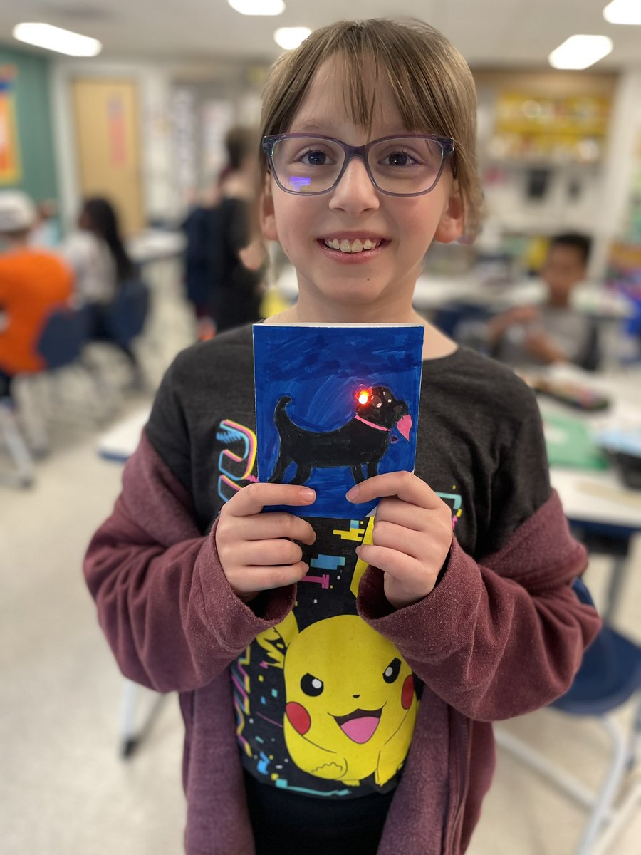 Mrs_Schrader4's tweet photo. Check out these creative scientists who designed, perfected, and showed off their paper circuit cards today! #science #futureelectricalengineers #STEAM #johnsonpride https://t.co/B9y4MxgE7B