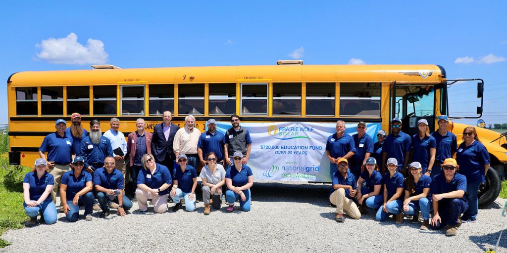 National Grid Renewables (@ngrenewables) on Twitter photo #InvestInOurPlanet - We stuffed the bus! With partners <a href="/FirstSolar/">First Solar</a> <a href="/Cargill/">Cargill</a> <a href="/SOLVenergyteam/">SOLV Energy</a> NovaSourcePower, we gifted hundreds of donations to the #PrairieWolfSolar schools at our celebration event last summer. #education #EarthDay2023
Learn More: bit.ly/3z7xumY #InvestInOurPlanet - We stuffed the bus! With partners <a href="/FirstSolar/">First Solar</a> <a href="/Cargill/">Cargill</a> <a href="/SOLVenergyteam/">SOLV Energy</a> NovaSourcePower, we gifted hundreds of donations to the #PrairieWolfSolar schools at our celebration event last summer. #education #EarthDay2023
Learn More: bit.ly/3z7xumY