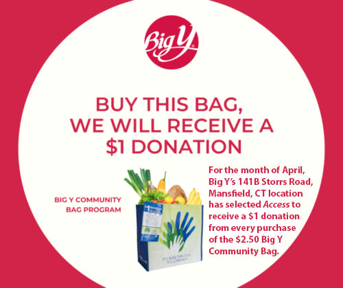 AccessAgency (@access_caa) on Twitter photo Access is the April Big Y Community Bag Beneficiary
Access is the April <a href="/bigyfoods/">Big Y Your Family Market</a> Community Bag Beneficiary at Big Y’s 141B Storrs Road, Mansfield, CT location. Access will receive a $1 donation from every purchase of the $2.50 Big Y Community Bag. #giveback #dogood #Nonprofit Access is the April Big Y Community Bag Beneficiary
Access is the April <a href="/bigyfoods/">Big Y Your Family Market</a> Community Bag Beneficiary at Big Y’s 141B Storrs Road, Mansfield, CT location. Access will receive a $1 donation from every purchase of the $2.50 Big Y Community Bag. #giveback #dogood #Nonprofit
