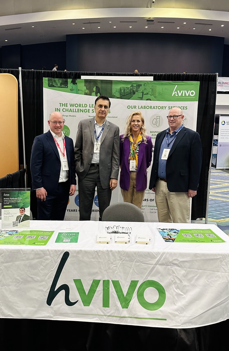 hVIVO_UK's tweet image. A #WVC2023 Update 📢 

Great to see our colleagues thriving at @vaccinenation #WVC in #Washington.

Come and meet the team 🤝 at booth 813 &amp;amp; learn more about how Human Challenge Studies can accelerate your #drugdevelopment. 

#HVO