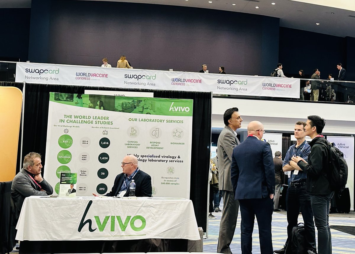 hVIVO_UK's tweet image. A #WVC2023 Update 📢 

Great to see our colleagues thriving at @vaccinenation #WVC in #Washington.

Come and meet the team 🤝 at booth 813 &amp;amp; learn more about how Human Challenge Studies can accelerate your #drugdevelopment. 

#HVO