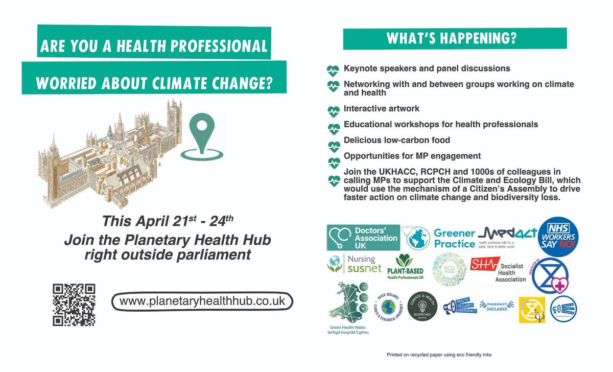 MedactNorthEast's tweet photo. Are you going to be one of the 100, 000 people at the Houses of Parliament demanding action to save our planet? Join us with https://t.co/UClsZyzC7v on 21st-24th April to hold our government to account. 

CLIMATE CRISIS = HEALTH CRISIS

#TheBigOne #PlanetaryHealthHub https://t.co/tfDtEa3kha