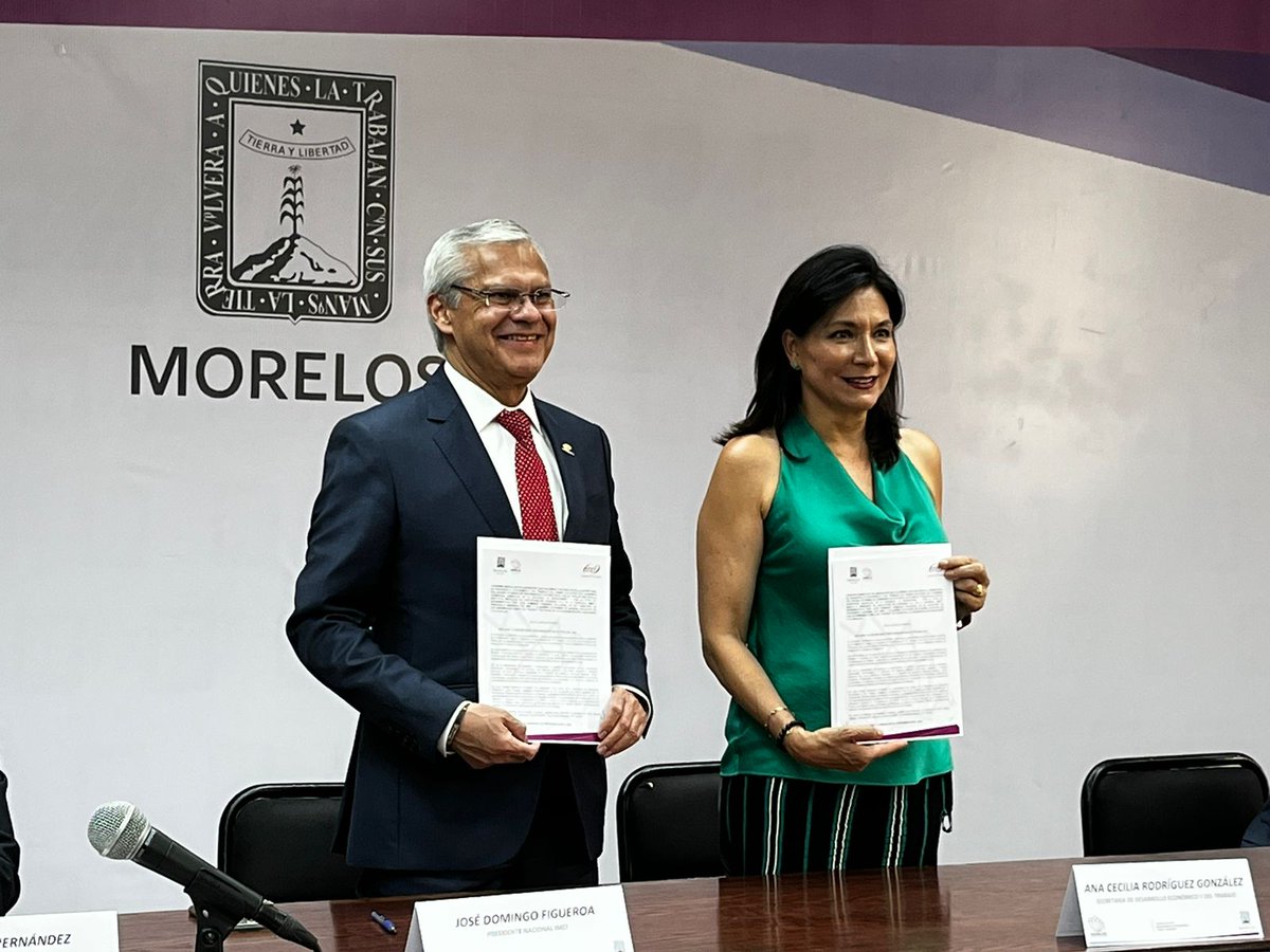 IndicadorIMEF's tweet photo. @IMEFOficial  firma convenio con SDEyT Morelos para construir Indicador IMEF regional. https://t.co/nrduqpWHED