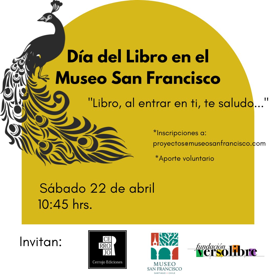 FVersolibre's tweet photo. 🟢 Amigas y amigos, en este mes del libro queremos invitarlas/os a celebrar junto a Fundación Versolibre con una actividad imperdible.

💚¡No se lo pierdan! 🧡

👀 Actividad con inscripción previa en proyectos@museosanfrancisco. com

#libros
#díadellibro
#literatura
#escritura https://t.co/hzVTRy0OqP