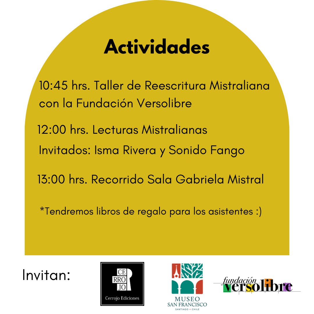 FVersolibre's tweet photo. 🟢 Amigas y amigos, en este mes del libro queremos invitarlas/os a celebrar junto a Fundación Versolibre con una actividad imperdible.

💚¡No se lo pierdan! 🧡

👀 Actividad con inscripción previa en proyectos@museosanfrancisco. com

#libros
#díadellibro
#literatura
#escritura https://t.co/hzVTRy0OqP