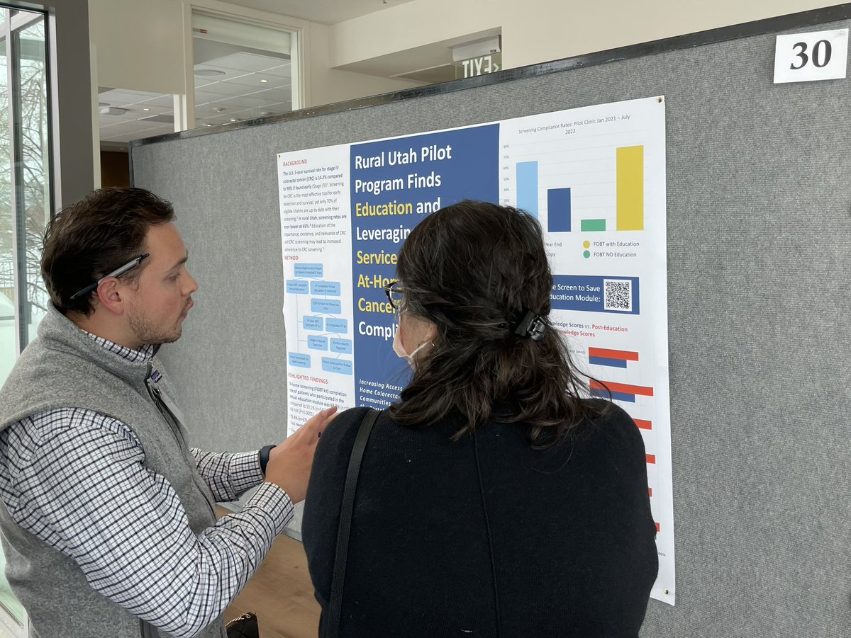 HuntsmanCOE's tweet image. We loved attending the #HCIRetreat and engaging with our scientists &amp;amp; research teams! We presented 3 posters (CRC FIT testing, multicultural education &amp;amp; tobacco cessation) highlighting the vital role of community partners in this work. Thanks for a fantastic day @NeliMUlrich