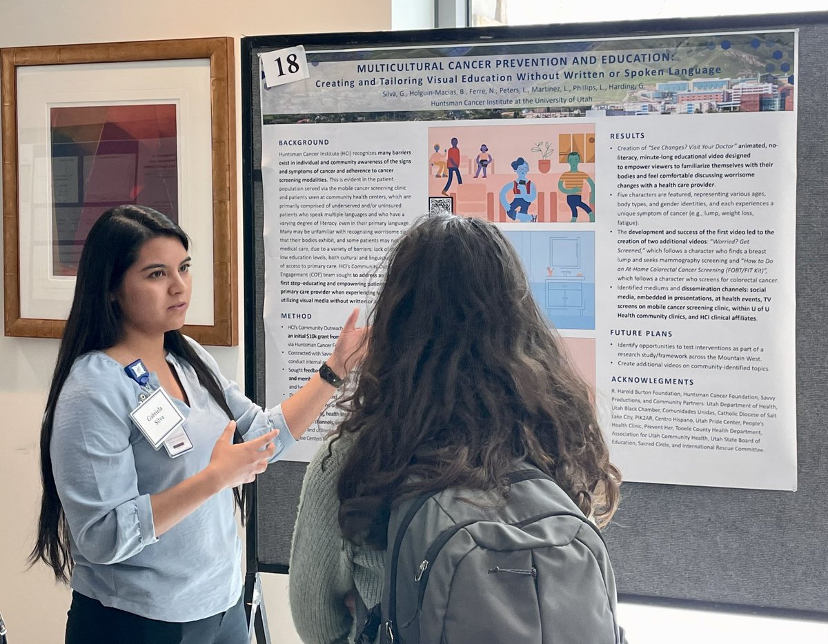 HuntsmanCOE's tweet image. We loved attending the #HCIRetreat and engaging with our scientists &amp;amp; research teams! We presented 3 posters (CRC FIT testing, multicultural education &amp;amp; tobacco cessation) highlighting the vital role of community partners in this work. Thanks for a fantastic day @NeliMUlrich