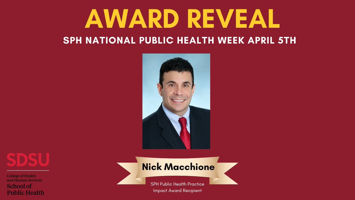 Nick Macchione is the inaugural recipient of the SPH Public health Practice Impact Award! The award is meant to honor partners and colleagues who have played both a large role in the school, as well as in community and applied public health work. Congratulations Nick!