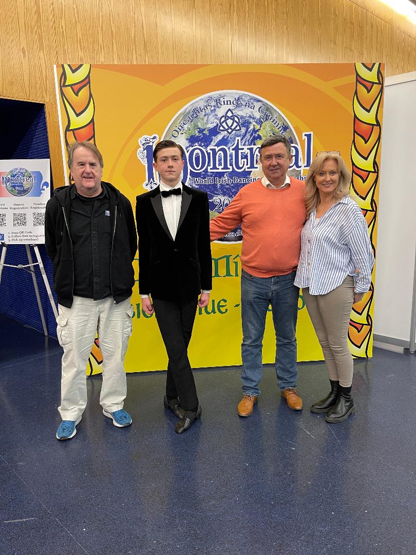 At  the Super Bowl of Irish Dance at the CLRG World Championship in Irish  Dancing in Montreal, Canada. Great to see Irish culture and pageantry on  the world stage. Hanging with my friends the Whelan family from Dublin  whose son was in the Championship.