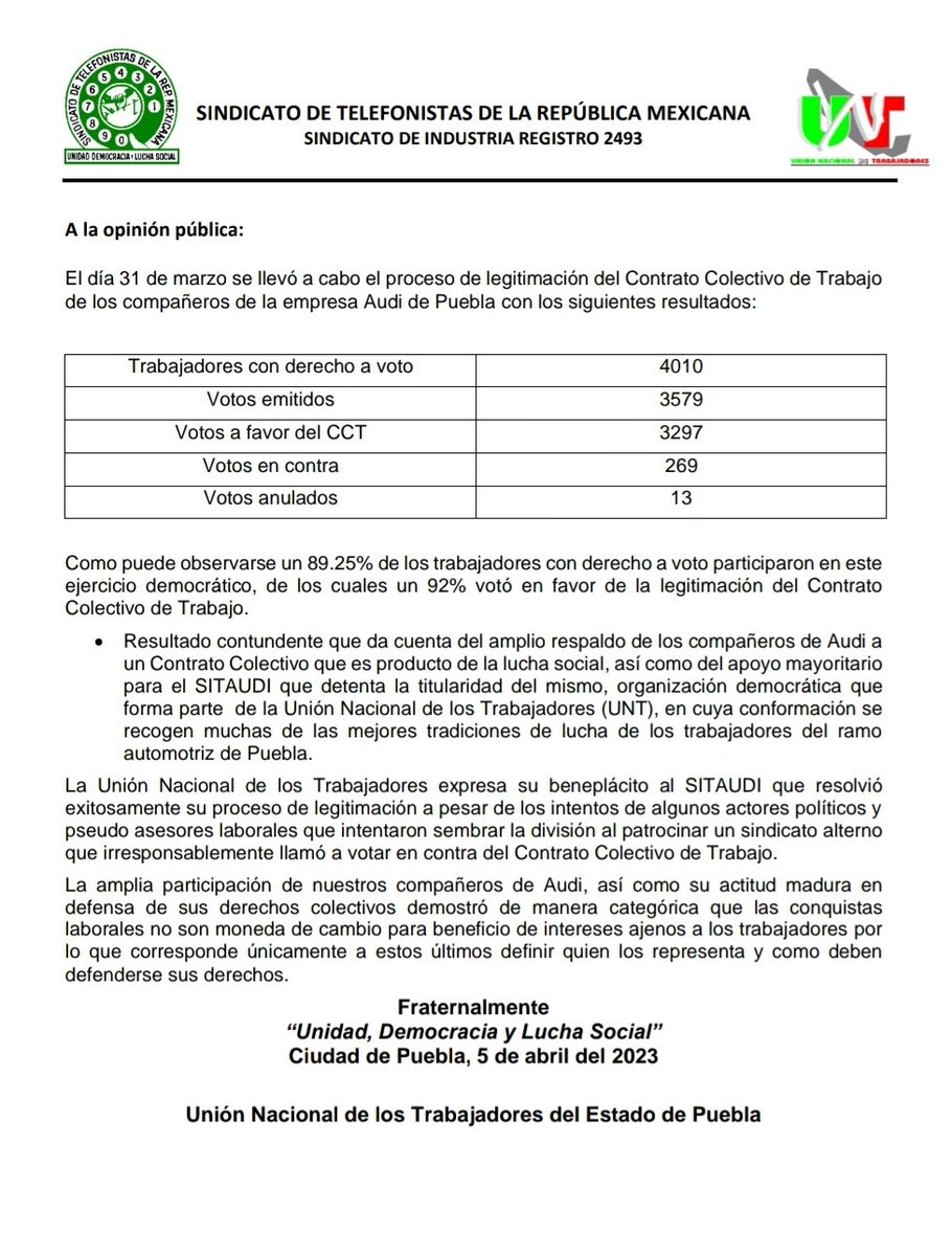 agusvanegas's tweet photo. Reconocimiento al SITAUDI por la legitimación de su CCT.. @STRMnoticias @UNT_mx https://t.co/YOLoxGrwSx