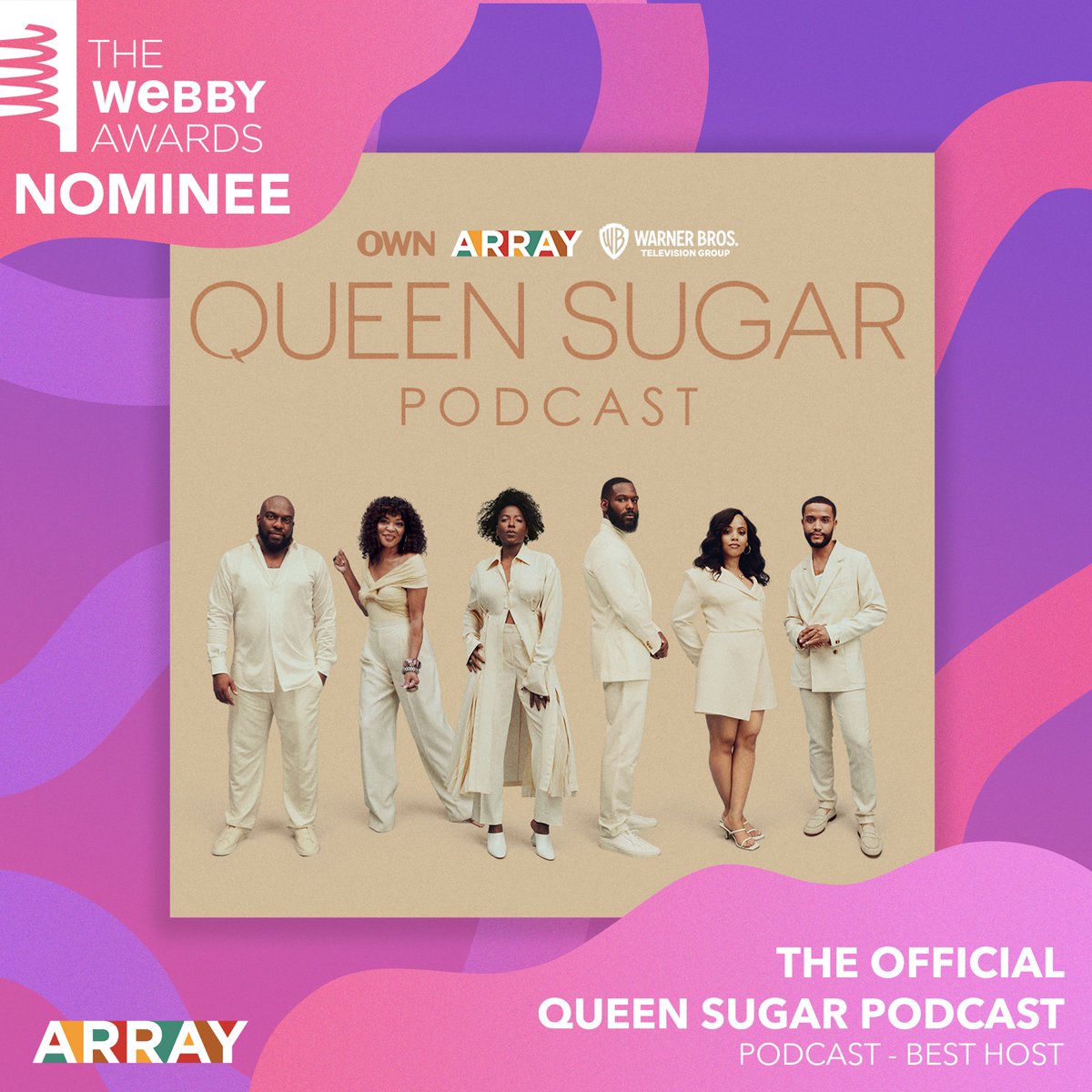 Congratulations to Paul Garnes @goodwon for the Webby Awards nomination as Best Host of The #QueenSugar Podcast by @arraynow! 🎉 Queen Sugar fans, show him some love and go vote for him here owntv.com/43dbdlQ