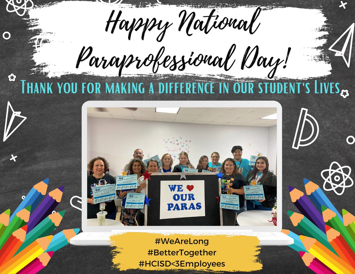 Shoutout to our Long Elementary paraprofessionals for all they do for our campus.  We also thank our district paraprofessionals for loving, supporting and giving themselves to ensure our campuses thrive. <a href="/LongElem_HCISD/">LongElem_HCISD</a> #WeAreLong #BetterTogether #HCISD❤️Employees