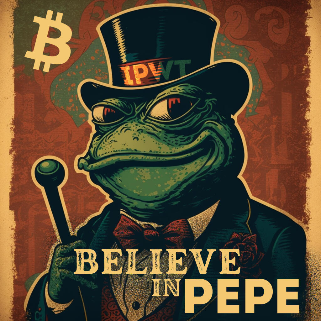 _InPepeWeTrust's tweet image. #IPWT[01] BELIEVE IN PEPE

Pepe the Frog has an out-of-this-world plan to make everyone wealthy beyond their wildest dreams. He's going to combine the power of quantum physics with the magic of memes to travel back in time and invest in Bitcoin back when it was worth pennies, and