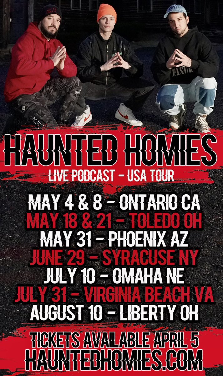 mattrife's tweet photo. LIVE PODCAST TOUR!!!!
Come see the Haunted Homies @EltonCastee @ItsCoreyScherer on the road!

https://t.co/JlUYjaEb03 https://t.co/OnQX5nj0BQ