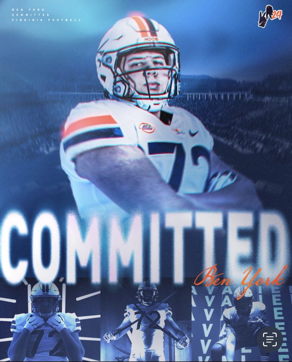 After a great talk with <a href="/Coach_TElliott/">Tony Elliott</a> I am blessed to say that I am 110% committed to <a href="/UVAFootball/">Virginia Football</a> ‼️‼️‼️ Thank you to the coaching staff for making it feel like home.  <a href="/Coach_TerryHeff/">Terry Heffernan</a> @Coach_MavMorris <a href="/JoeyOrck/">Coach Joey Orck</a> <a href="/LakeBraddockFB/">Lake Braddock 🏈</a> <a href="/mdoc376/">Coach Doc</a> <a href="/Coach_Bo58/">Coach Bolden</a> <a href="/GSD_CULLEN/">Coach Cullen</a> <a href="/whi26428549/">Coach Whitehead</a>