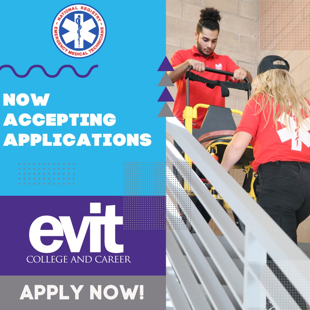 EVITAdultEd's tweet photo. Did you know, according to USBLS, approximately 20,000 openings for EMTs and paramedics are projected each year, on average, over the decade? Do you want to know more about how to become an #Emergency #Medical Technician (EMT)? #careertraining #emergencyservices #emergencyreponse https://t.co/aKfAVWWCik