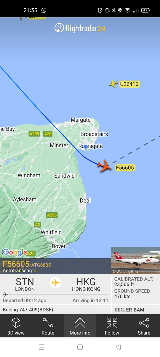 Slugslime2's tweet image. This rust bucket (over 30 years old!) Making a racket over #Ramsgate even at 23,000ft @aerotranscargo This is why so many of us do not want a new air CARGO hub at #manston in #Ramsgate. Planes will be just 500ft above resident's homes. #ClimateEmergency