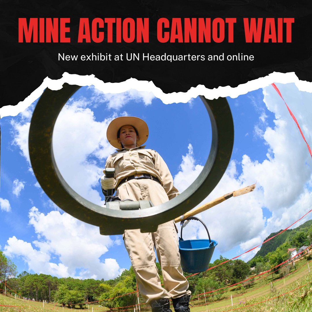 UN's tweet photo. Every day, people die or lose limbs from stepping on a landmine -- the victims are mostly civilians in countries at peace.

A new exhibit from @UNMAS at UNHQ in NYC highlights the urgent need to eradicate landmines &amp; unexploded ordnance. https://t.co/L1Gte2iGCi https://t.co/MA6EDLhjm5