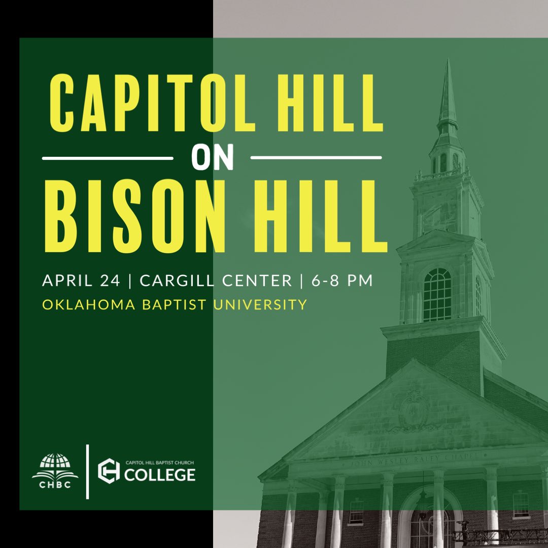 chbcokc_college's tweet photo. Capitol Hill is returning to Bison Hill on Monday, April 24 to offer homemade baked goods, pray for, and share the gospel with students at the Cargill Center on the OBU campus!
#CHBCOKC #okbu https://t.co/VS8EUiMnFe